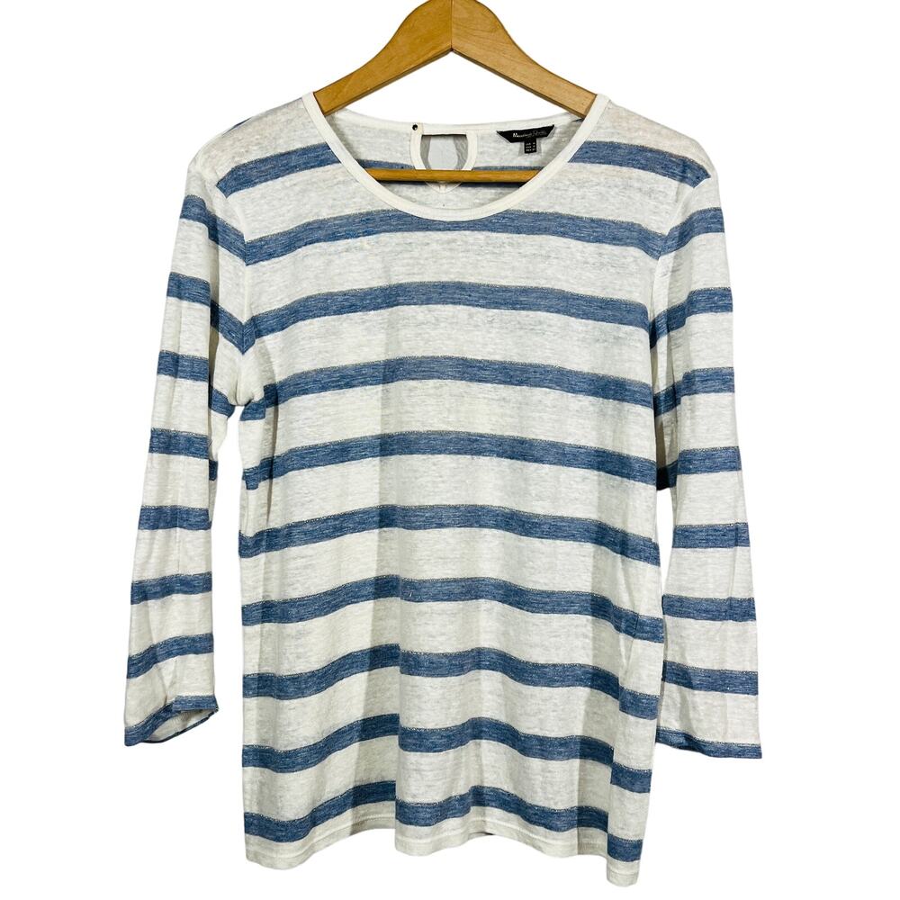 Mossimo Dutti Long Sleeve Stripe Top Tunic Pullover SCoop Neck Tee - M